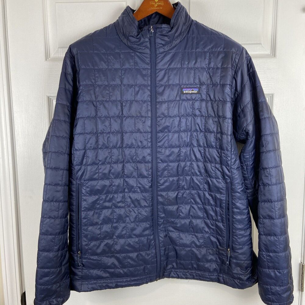 Patagonia Primaloft Puffer Jacket Mens XXL Dark Blue Quilted Full Zip